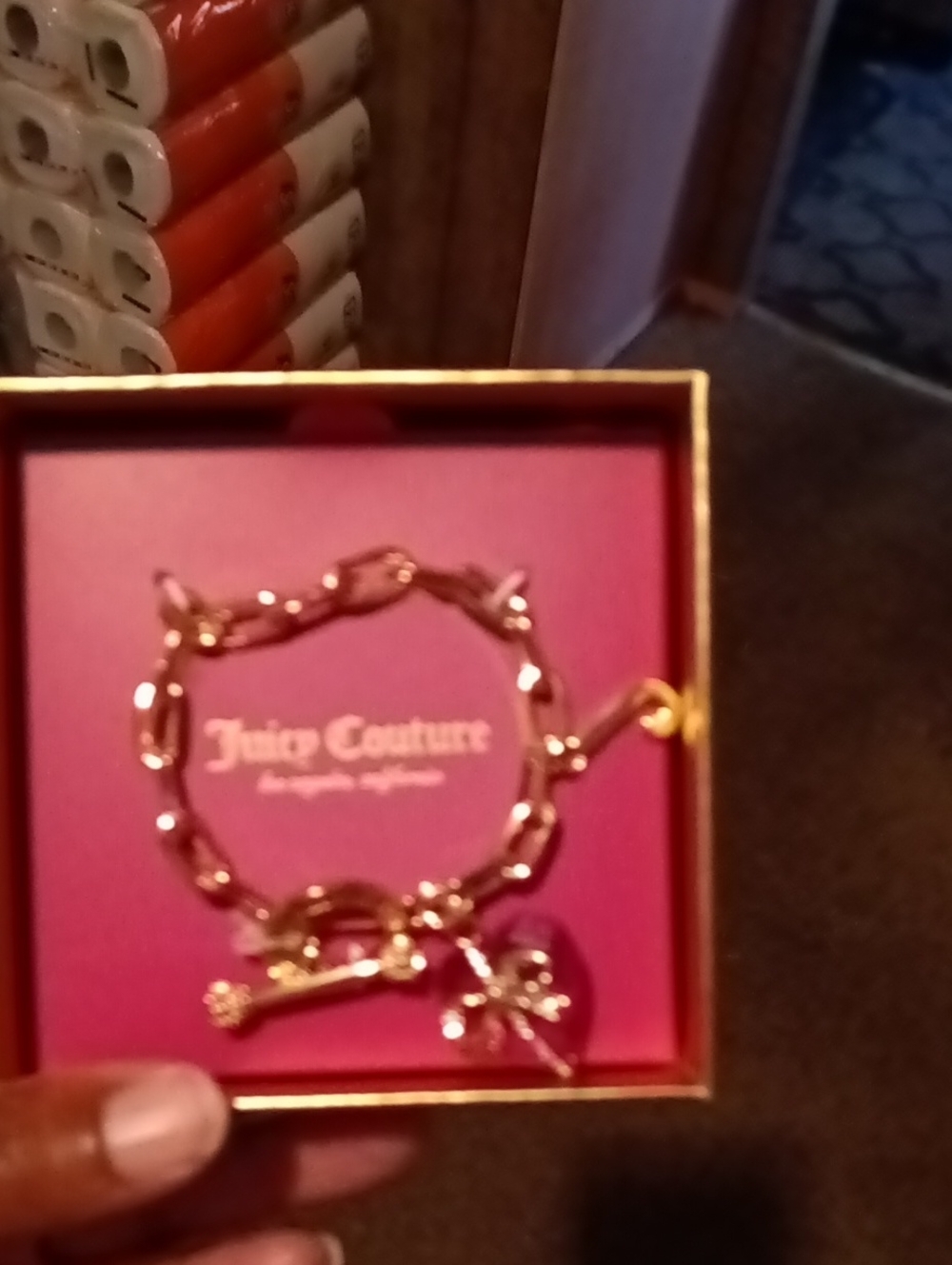 Juicy Couture Gold Charm Link Bracelet - Gold
